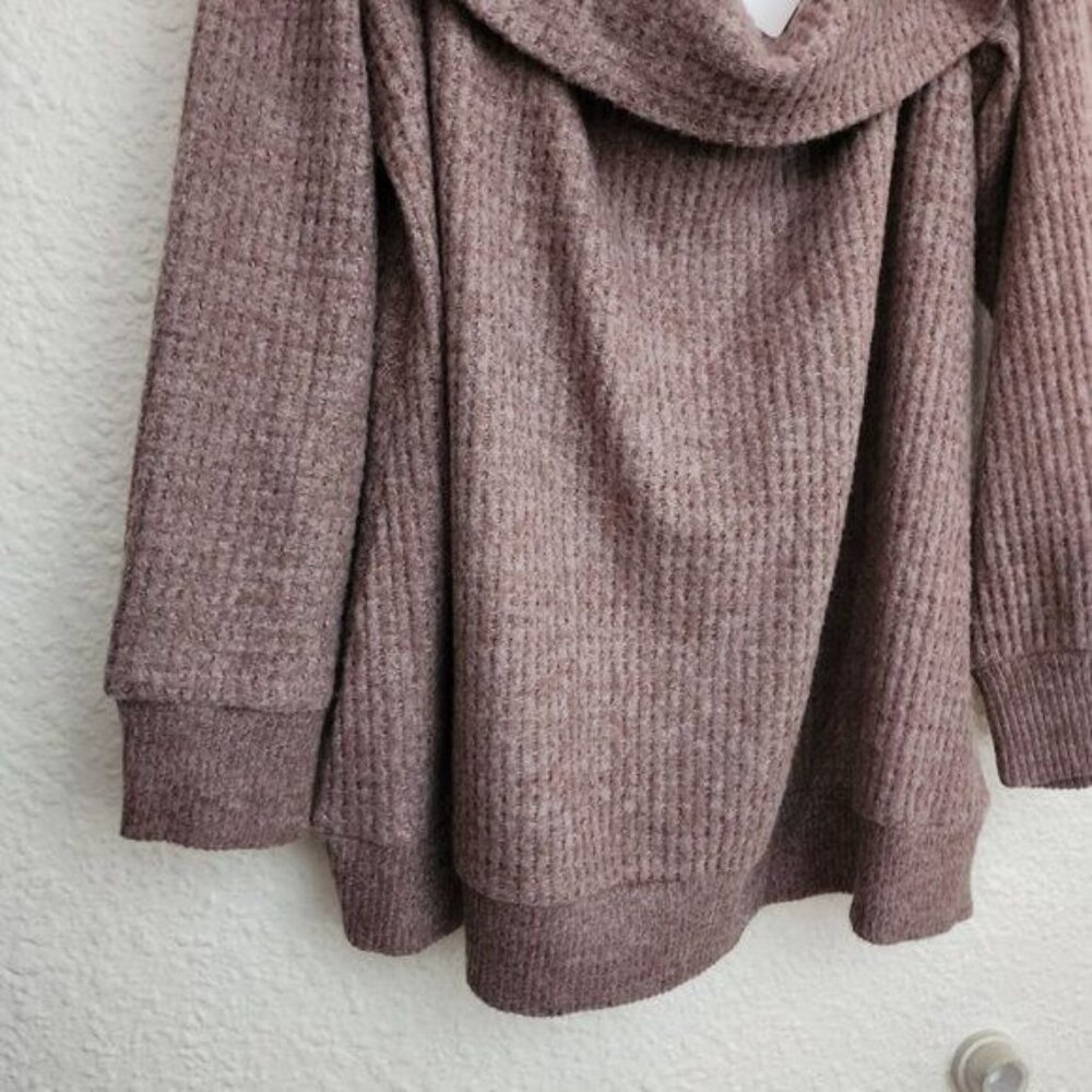 Torrid Brushed Waffle Off Shoulder Long Sleeve Top in Deep Taupe Women's Size 3X - Picture 3 of 11